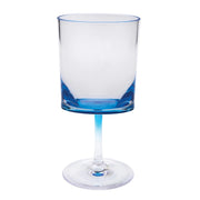 LeadingWare Oval Halo Plastic Wine Glasses Set of 4, BPA Free, Unbreakable, Blue Acrylic, 12oz