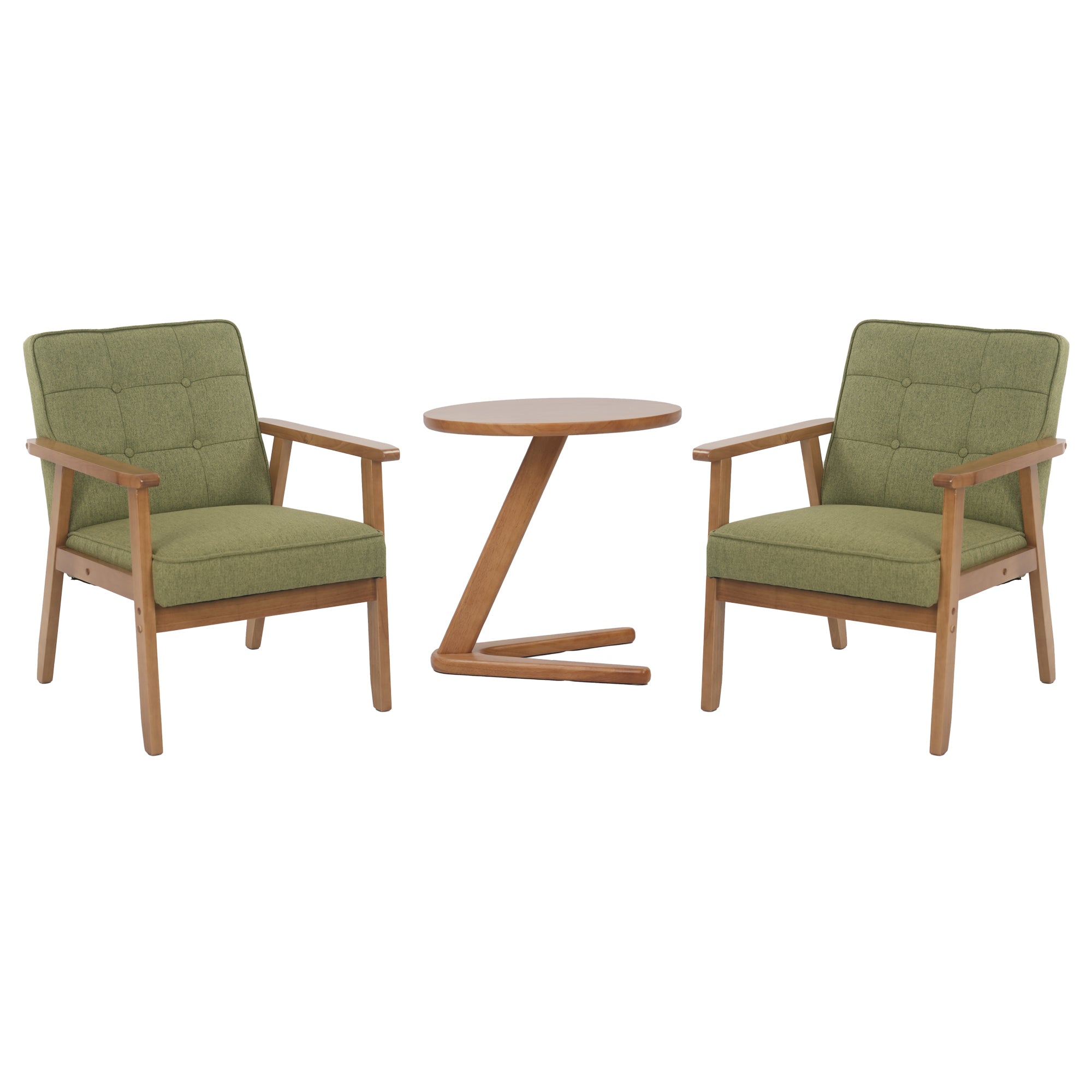 Hengming leisure chair, thick cushion with armrest, with wooden coffee table. Suitable for living room, study, bedroom  and other occasions