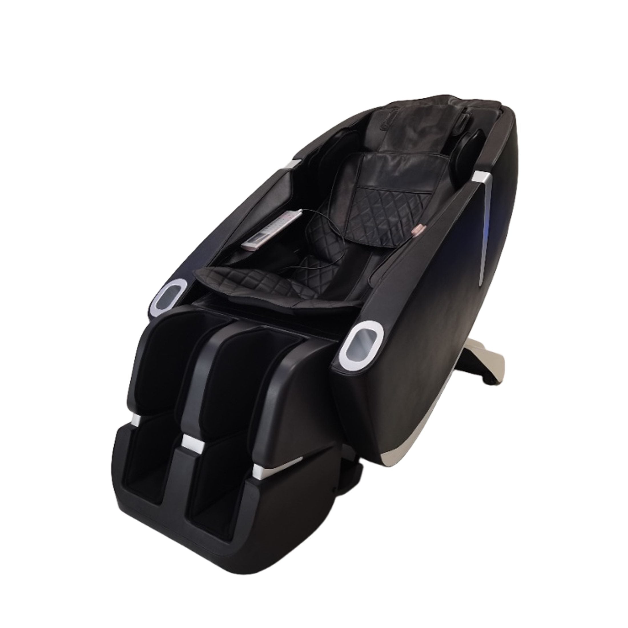 Space Saver Design Zero Gravity Multifunction Massage Chair with SL Type Pulley Guide, Durable Leather, 2D Motor, Black PU