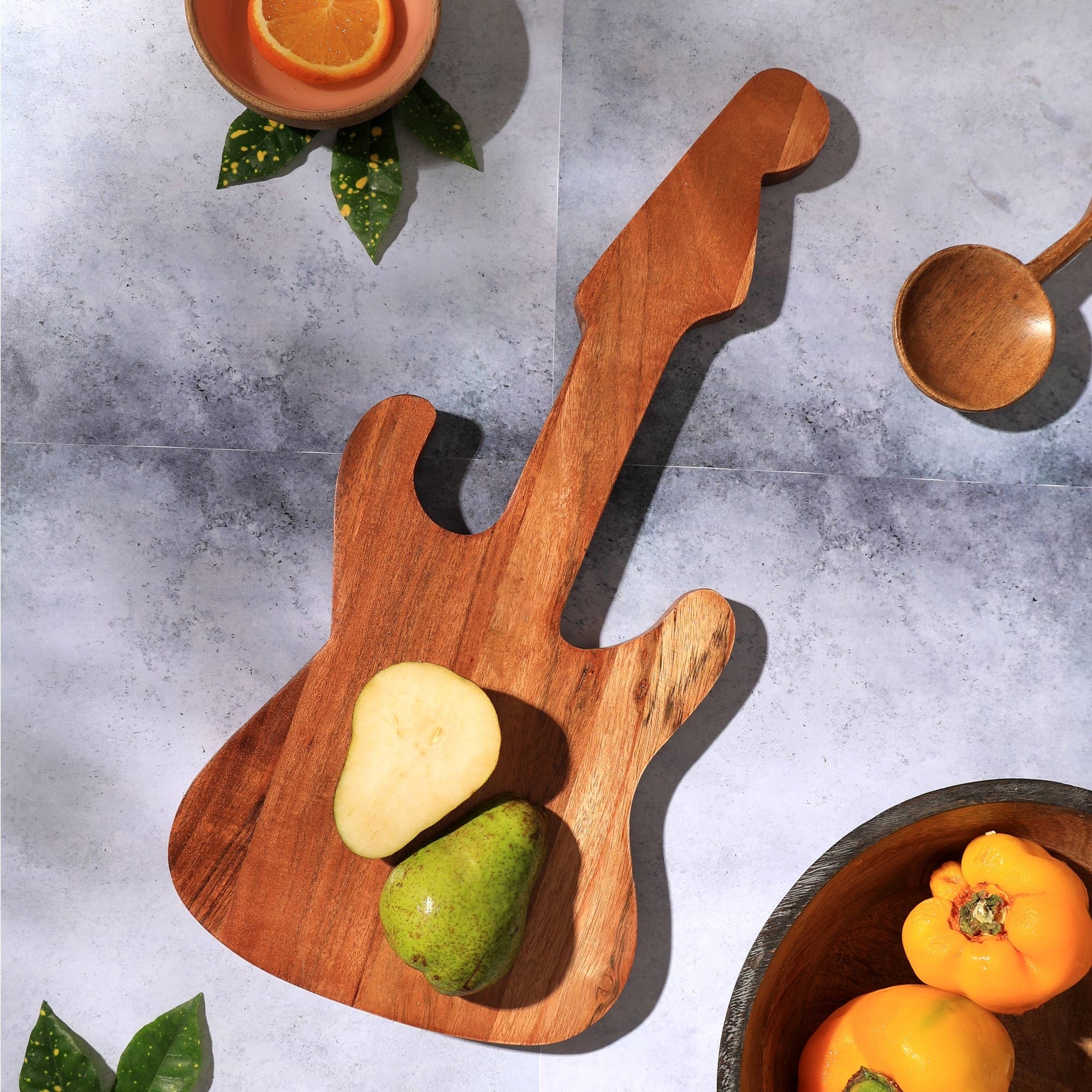 Wooden Platter - Guitar Shape