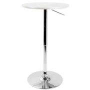 Adjustable Contemporary Bar Table in White by LumiSource
