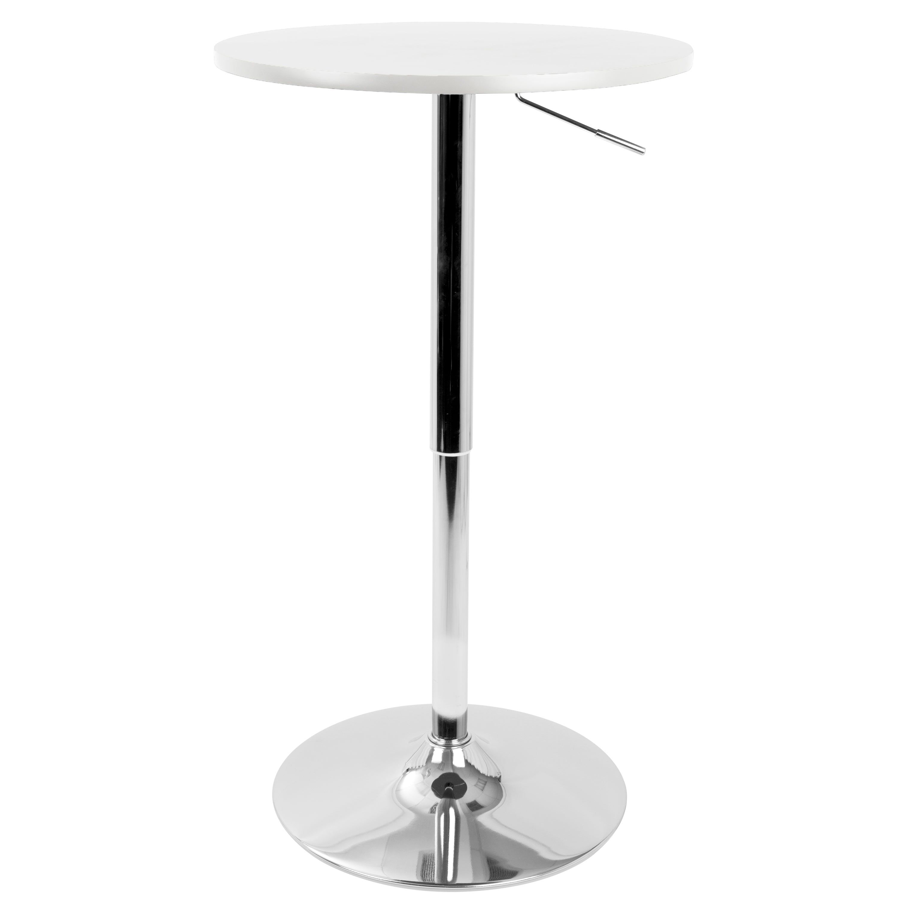 Adjustable Contemporary Bar Table in White by LumiSource