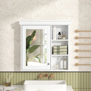30'' x 28'' Bathroom Medicine Cabinet with Mirror, Wall Mounted Mirror Cabinet with Storage Organizer, Over the Toilet Storage White Storage Cabinet for Bathroom