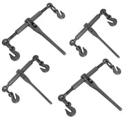 Heavy duty 3/8' – 1/2' Ratchet Binders, 9200lbs Working Load breaking, G70 Hooks Adjustable Length, 4-Pack, Black Hammertone color