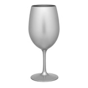 LeadingWare Metallic Silver Plastic Wine Glasses Set of 4, Unbreakable BPA-Free Acrylic, 20oz