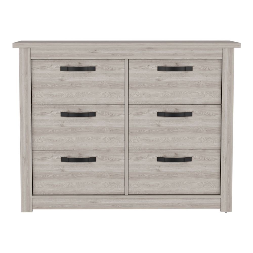 6 Drawer Double Dresser Toret, Bedroom, Light Gray