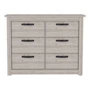 6 Drawer Double Dresser Toret, Bedroom, Light Gray