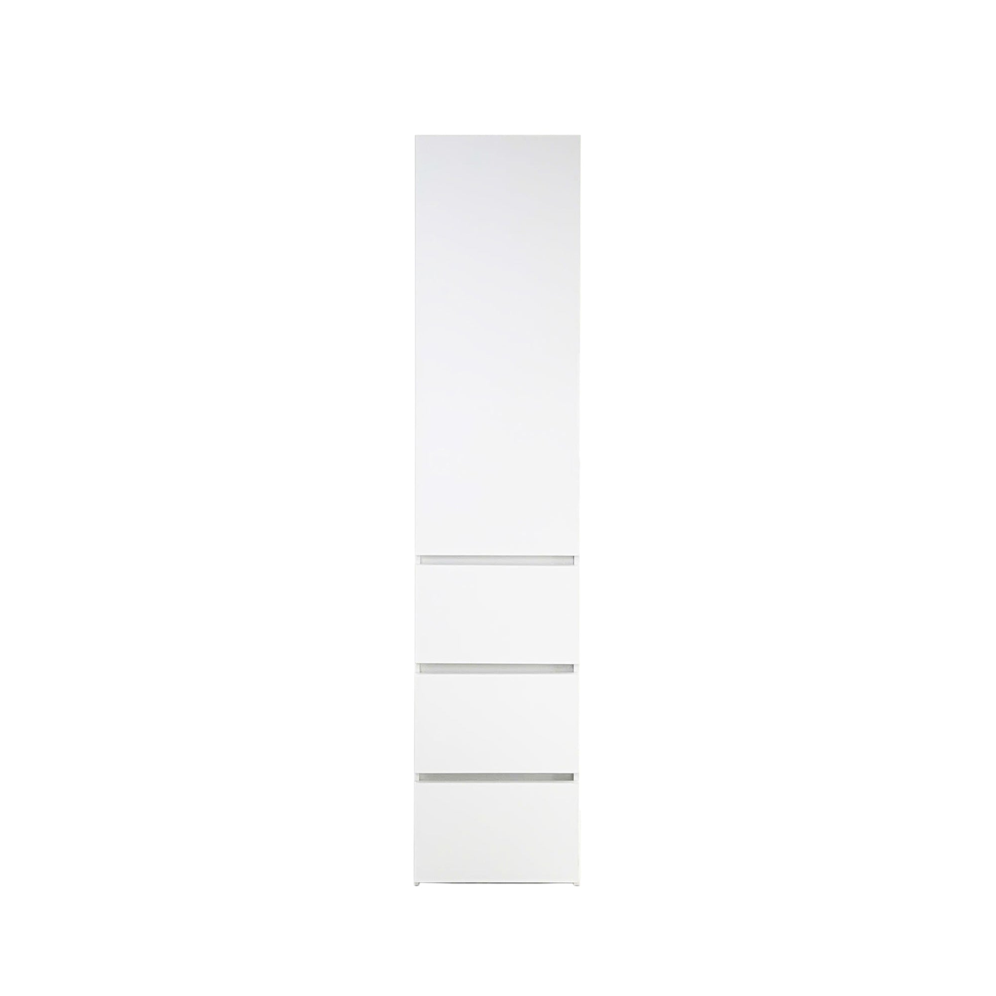 Elise Slim Modular Wood Closet Cabinet with Drawers in White Finish, Durable Melamine and Wood, 71-Inch Height