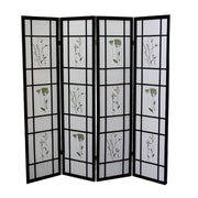 70' Tall 4-Panel Screen / Room Divider 'Shoji', Black