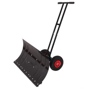 30' Heavy Duty Snow Shovel with Wheels, Garvee Adjustable Angle & Height Ergonomic Handle, Sidewalk & Pavement Clearing