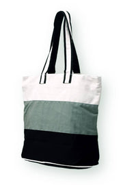 Cotton Canvas Striped Tote Bag –  15' x 7' x 18.75'