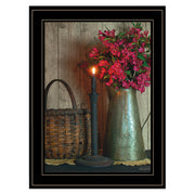 'Basket & Blossoms' By Susie Boyer, Ready to Hang Framed Print, Black Frame