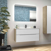 DAX Sahara Vanity Cabinet 40 Oak / Matt White w/ Onix Basin