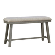 Light Gray Finish Counter Height Bench Foam Cushioned Seat Industrial Design Kitchen Dining Furniture 1pc
