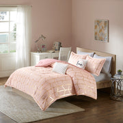 Full/Queen Metallic Printed Comforter Set