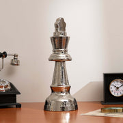 Decorative Hammered Nickel Finish Chess King Sculpture – Elegant Table Accent (5.5x5.5x14')