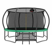 14FT Trampoline with Enclosure - Recreational Trampolines with Ladder and AntiRust Coating, ASTM Approval Outdoor Trampoline for Kids