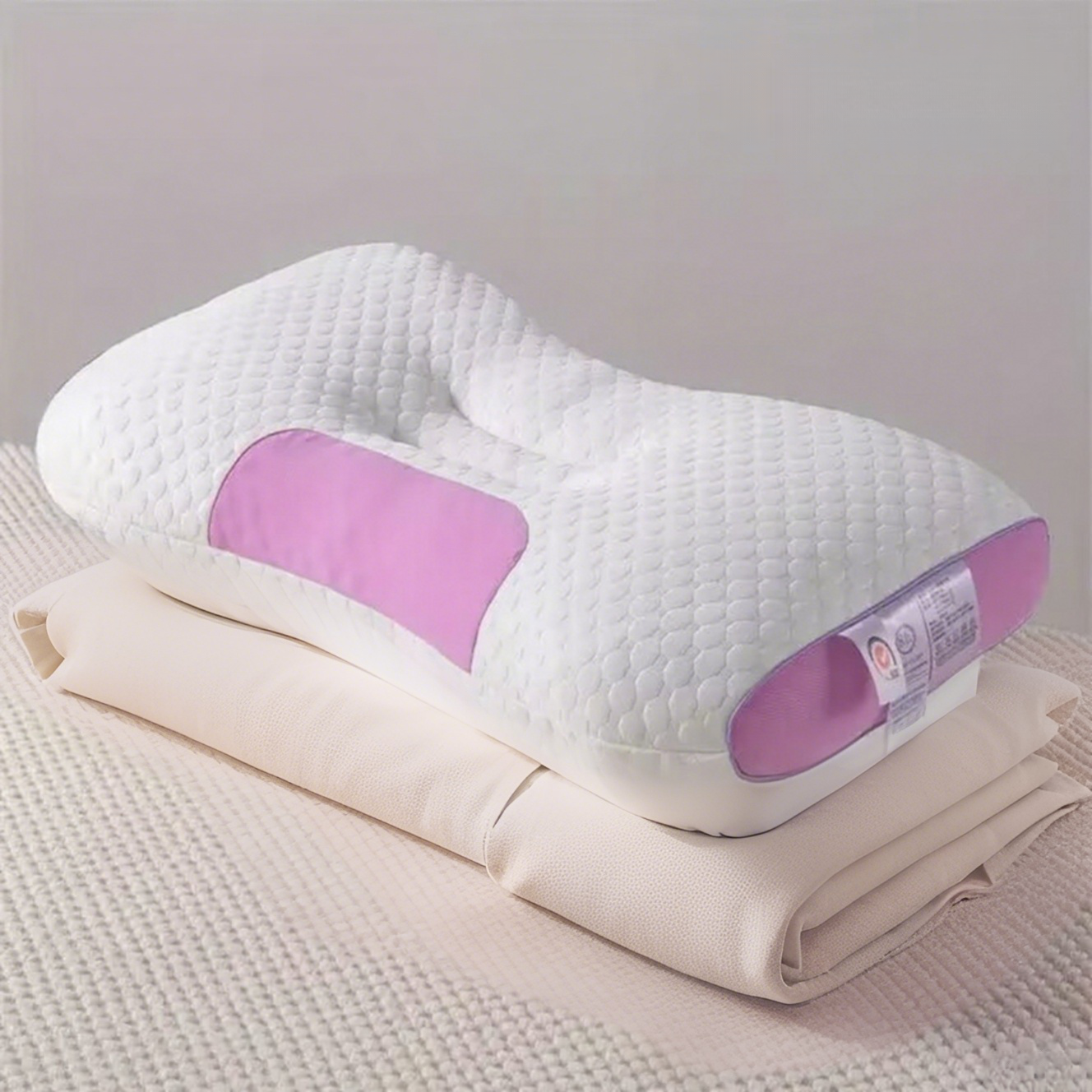 YBZ 4D Knitted Cotton Massage Pillow -Pink(1pack)