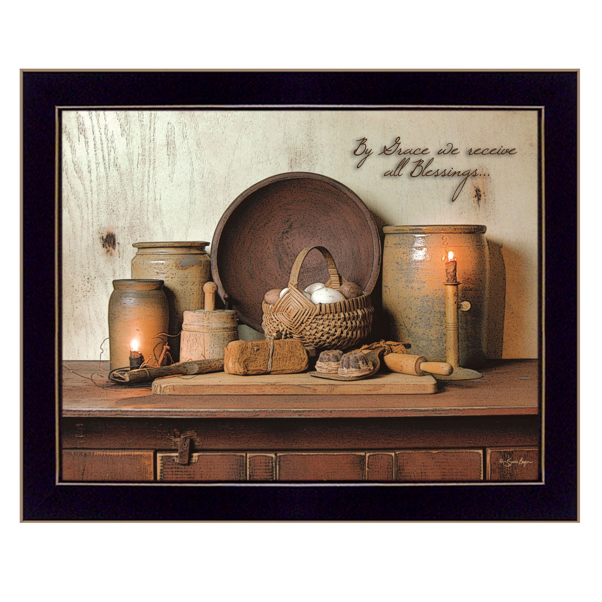 'By Grace' By Susan Boyer, Printed Wall Art, Ready To Hang Framed Poster, Black Frame