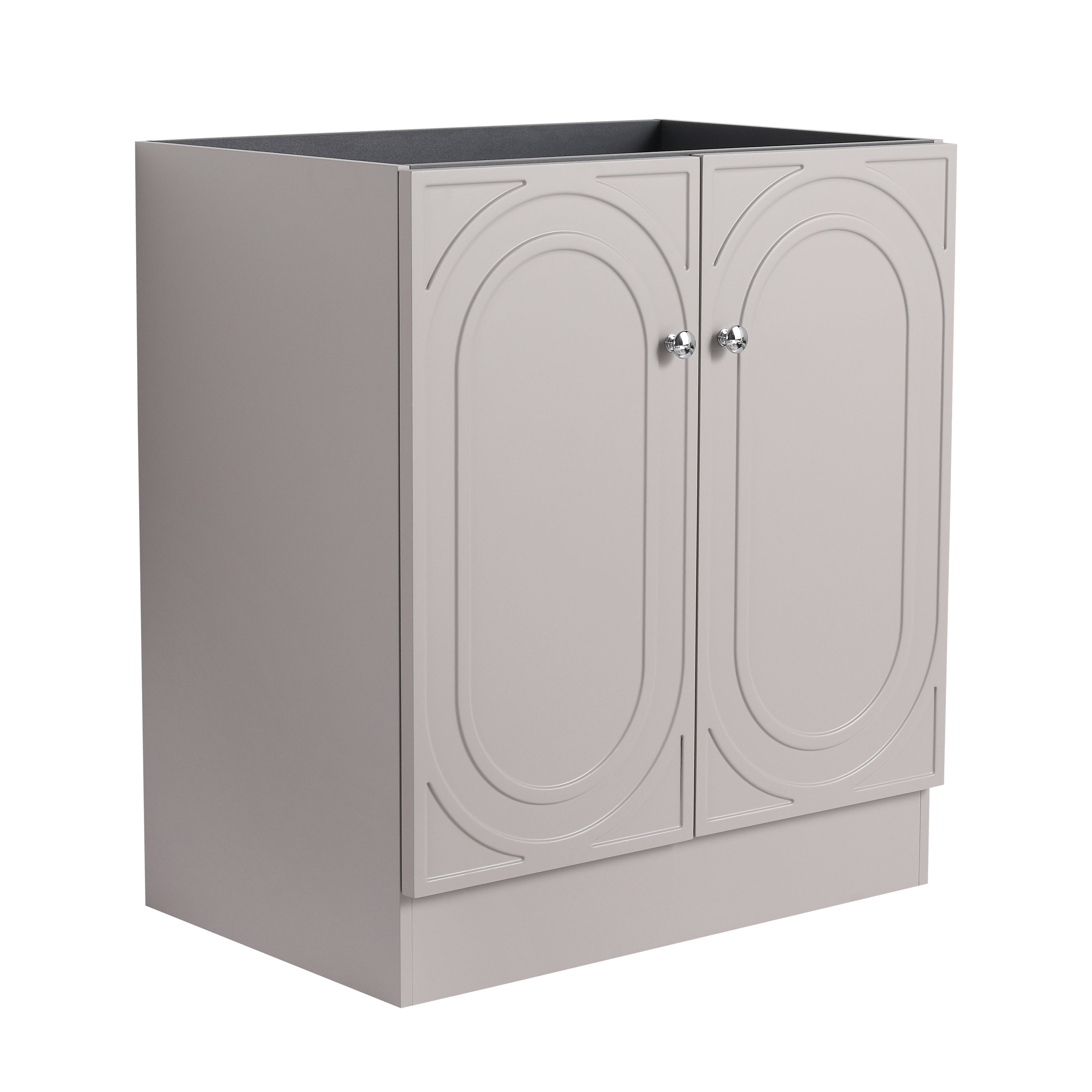 Modern 30' Freestanding Bathroom Vanity with Soft-Close Cabinet Doors in Khaki Plywood, Excluding Sink
