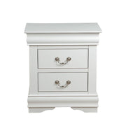 1pc Traditional Classic White Finish 2-Drawers Nightstand Wooden Bedroom Furniture