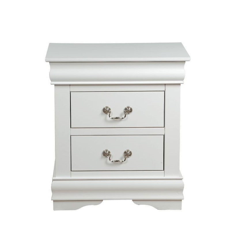 1pc Traditional Classic White Finish 2-Drawers Nightstand Wooden Bedroom Furniture