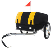 Heavy-Duty Bike Cargo Trailer with Removable Waterproof Cover – 88 lbs Capacity, 16' All-Terrain Wheels & Foldable Design for Camping, Groceries, yellow black
