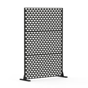Metal Privacy Screens and Panels with Free Standing, Freestanding Outdoor Indoor Privacy Screen, Decorative Privacy Screen for Balcony Patio Garden, Semi-Circular Shape