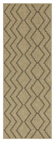 Earth GC_NTL1010 Jute/Black 2 ft. 7 in. x 7 ft. 3 in. Indoor/Outdoor Area Rug