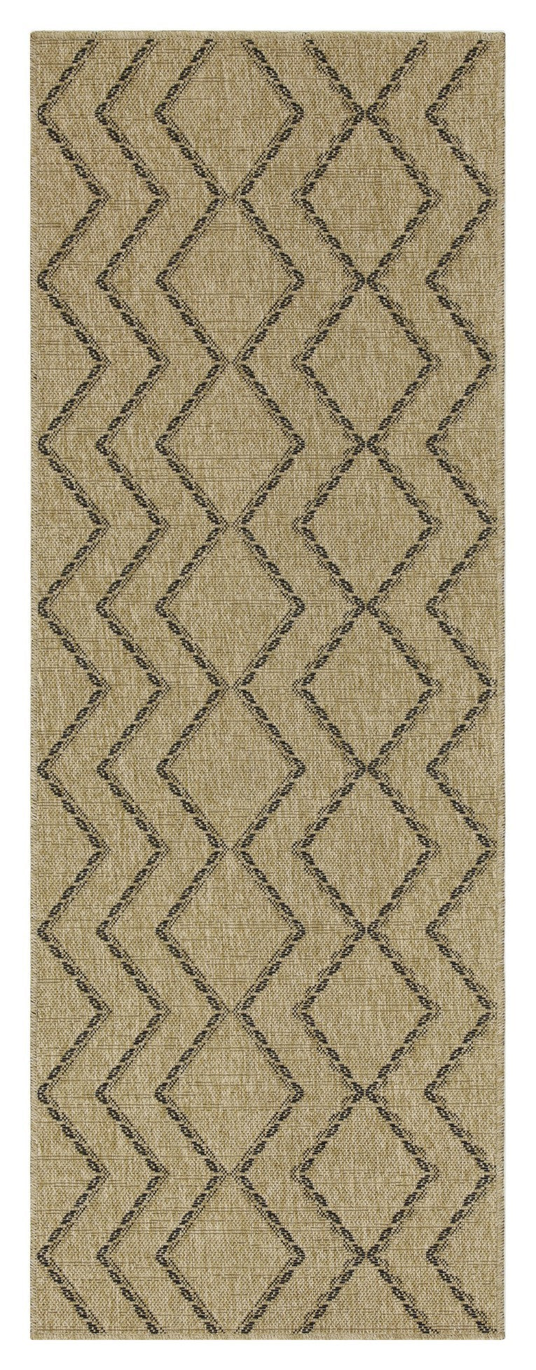 Earth GC_NTL1010 Jute/Black 2 ft. 7 in. x 7 ft. 3 in. Indoor/Outdoor Area Rug