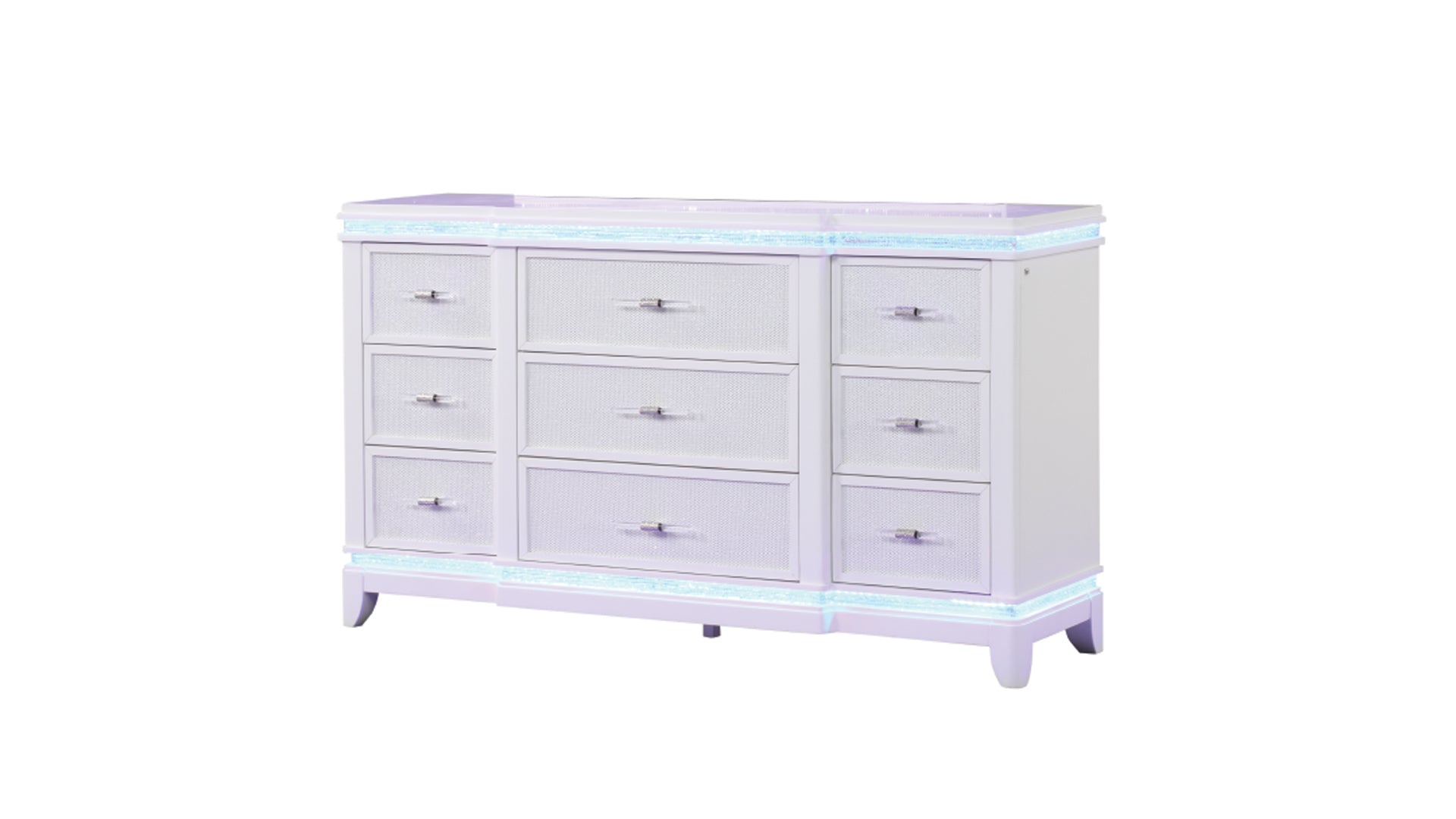 Modern Style 9-Drawer Dresser Made with Wood in White. INCLUDES DRESSER ONLY  same as B009127709 (G is CA inventory, B is NJ inventory)
