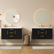 72'' Wall Mounted Bathroom Vanity, Floating Bathroom Storage Cabinet with Drawers, Solid Wood Bathroom Cabinet (Same as N710S236003K)