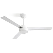 Farmhouse Style 52' Ceiling Fan Without Light with Remote Control, 3 ABS Blades, White Finish, Reversible DC Motor