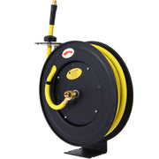 Retractable Air Hose Reel, 1/2' Inch x 50' Ft Auto Rewind Hose-Reel, Heavy Duty Steel Air Hose Reel, Industrial Grade Rubber Hose