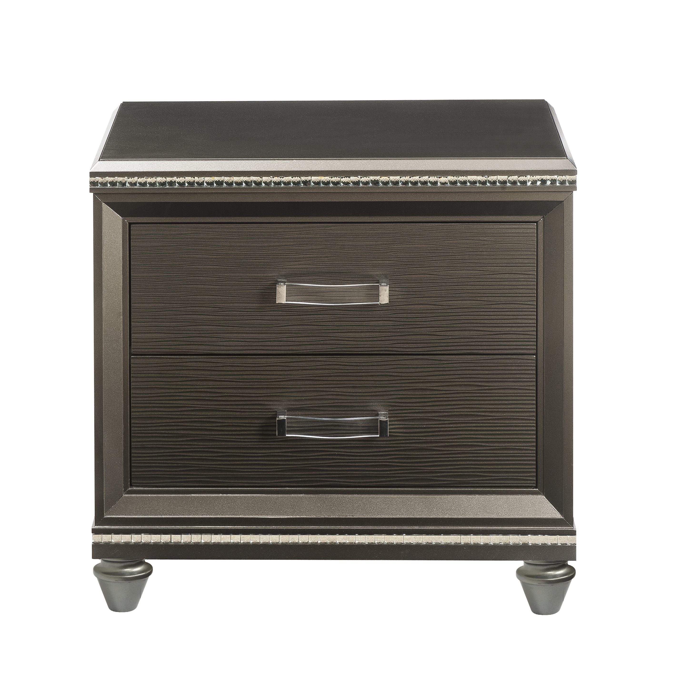 Dark Champagne 2-Drawer Nightstand