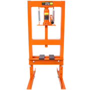 6 Ton Hydraulic Press, Benchtop Hydraulic Shop Press, H-Frame Garage Floor Press with Press Plates, Adjustable Working Table Height, orange