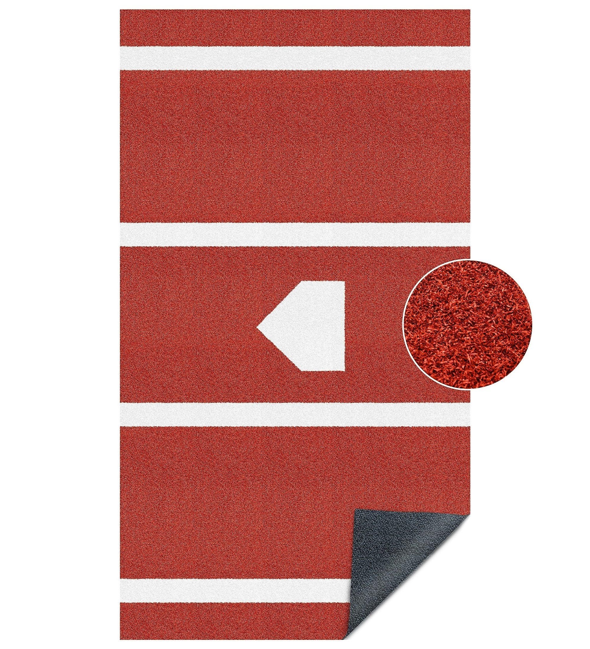 Premium Baseball Batting Mat: 12 x 6 ft Indoor/Outdoor Portable Baseball Softball Hitting Mat, Non-slip Rubber Bottom Batting Cage Mat with Home Plate for Batter, Pitcher and Catcher Training