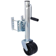 1500lbs Trailer Jack with Double Wheel, Adjustable 12' Lift Travel, Boat On for Boat RV Utility, Swivel Tongue Towing Dual Wheel