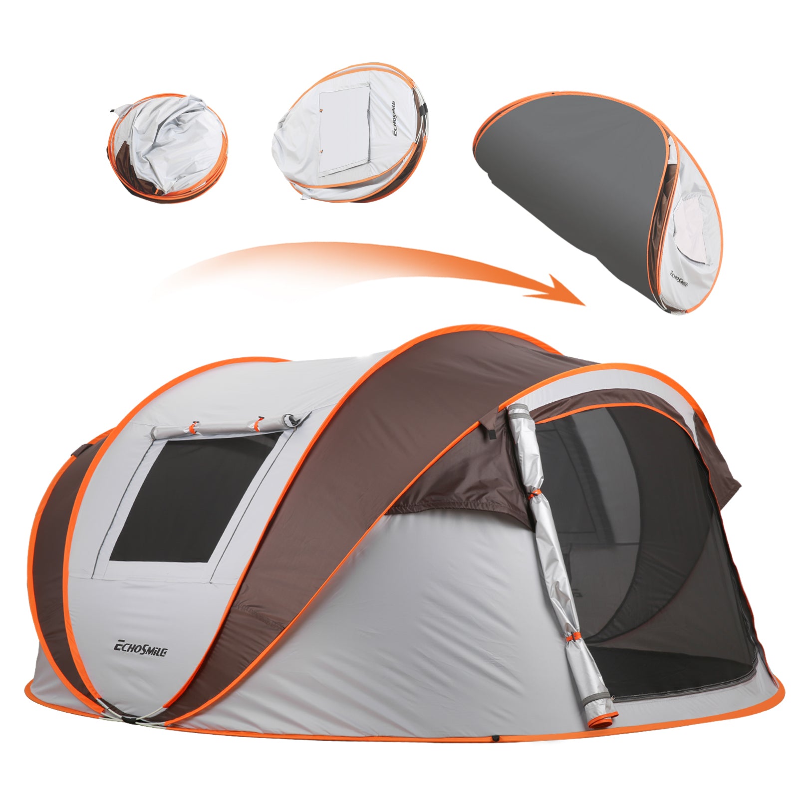 4-6 Persons White  Light  Orange Pop-Up Boat Tent