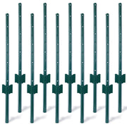 Fence Posts 3Feet - 10Pack, Heavy Duty Metal Fence Post with U-Channel, Steel Fence U-Post for Holding Garden Wire Fence, Corner Anchor Posts etc.