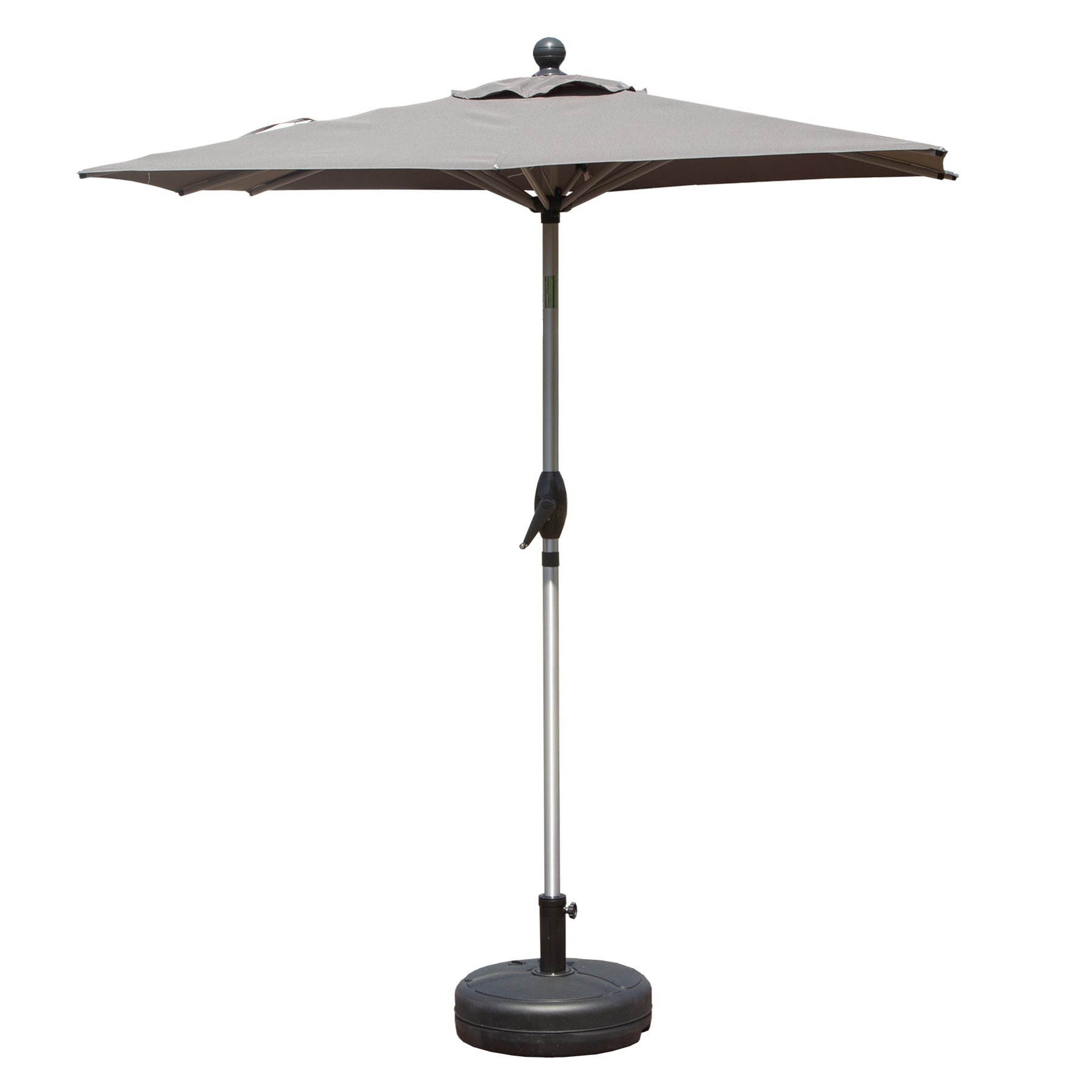 Rectangle Patio Umbrella with Crank Lift and Tilt Function, Grey (Base not included)