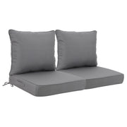 24x24 Inch Outdoor Deep Seat Cushion Set - Waterproof Fade-Resistant Patio Furniture Cushions with Removable Covers, Adjustable Straps & Handles for Chairs, Sofa, Couch (2-Piece)-Gray