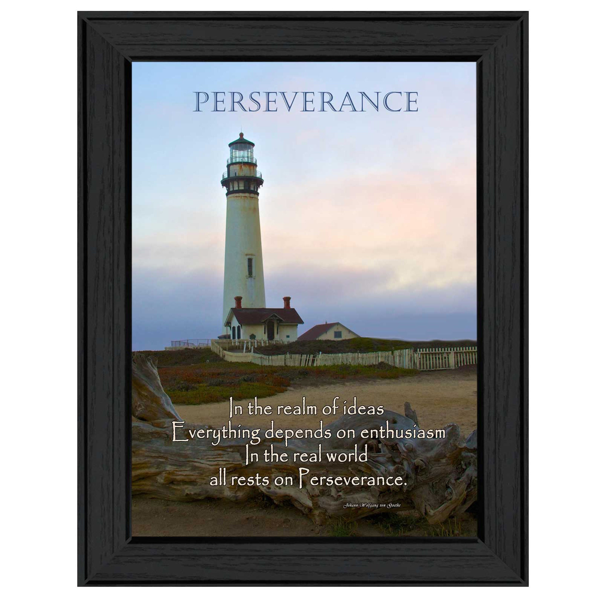 'Perseverance' By Trendy Decor4U, Printed Wall Art, Ready To Hang Framed Poster, Black Frame
