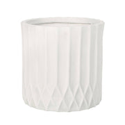 Antique White MGO Planter with Subtle Pleated Design
