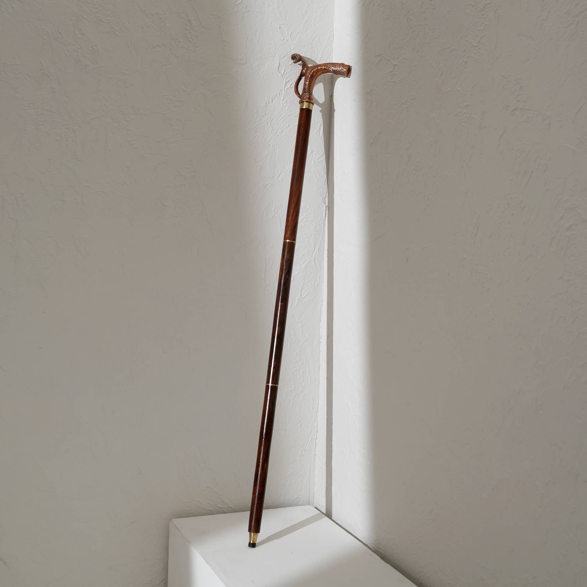 Decorative Vintage Metal Cobra Design Handle Walking Stick-Walking Cane-36'