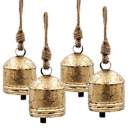 D5.5x7.5' Iron Hanging Bell, Decorative Hanging Ornaments for Holiday Party Decorations, Set of 4