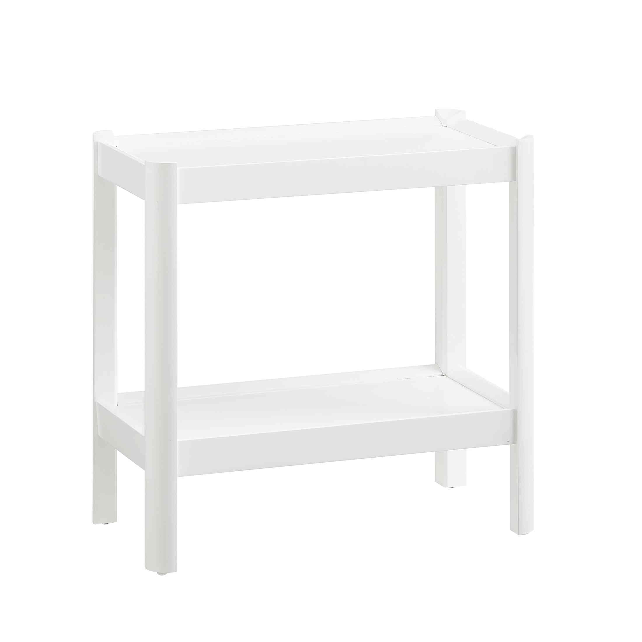 Yonda White Modern Nightstand with Two Shelves