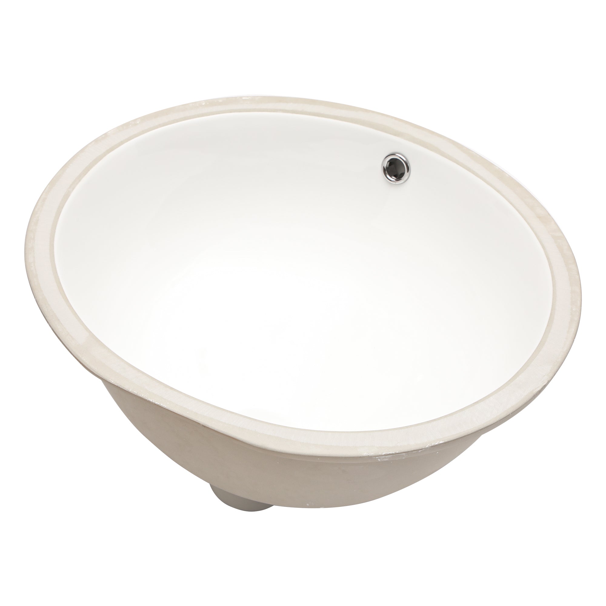 19'x16' Oval Shape Undermount Bathroom Sink Modern Pure White Porcelain Ceramic Lavatory Vanity Sink Basin with Overflow
