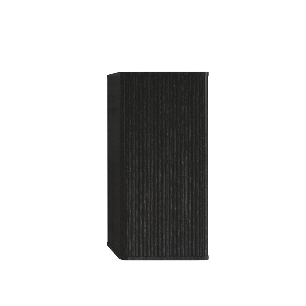 CC0414S308  Striped Brushed Black Oak FloatingBathroom Floating Side Cabinet, Wall-mounted Storage Cabinet for Small Spaces, Pre-assembled
