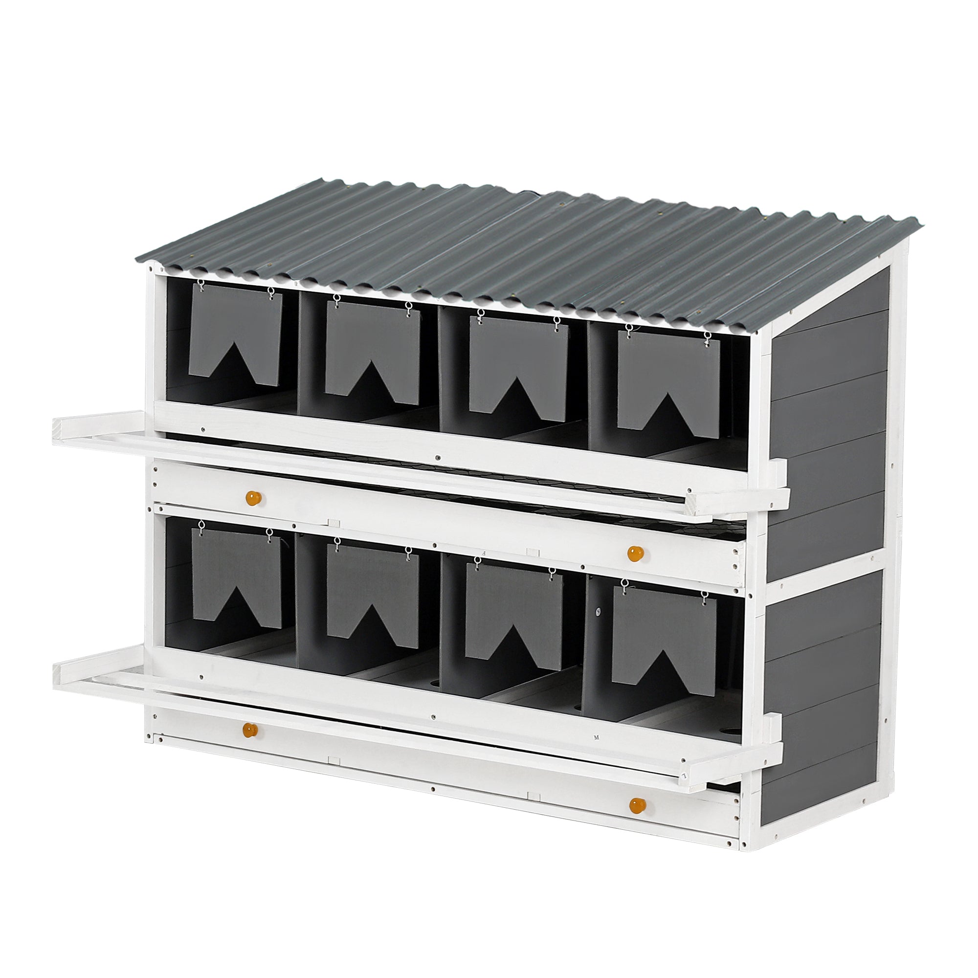 Wooden Chicken Nesting Box with 2 Egg Collection Drawers